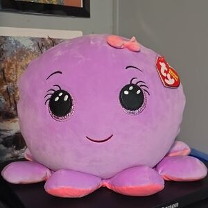 Ty Squishy Beanie Large Purple Plush Toy Octavia Nwt